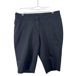Peter Nygard Womens Shorts Sz 12 Petite Black Bermuda Inseam Stretch Old$$ Lux